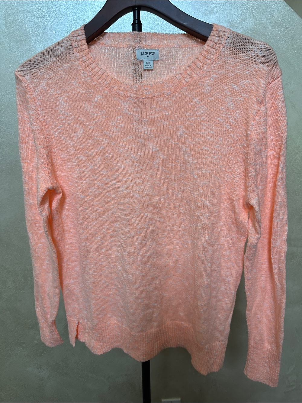 J. Crew Marled Peach Crewneck Sweater sz XS